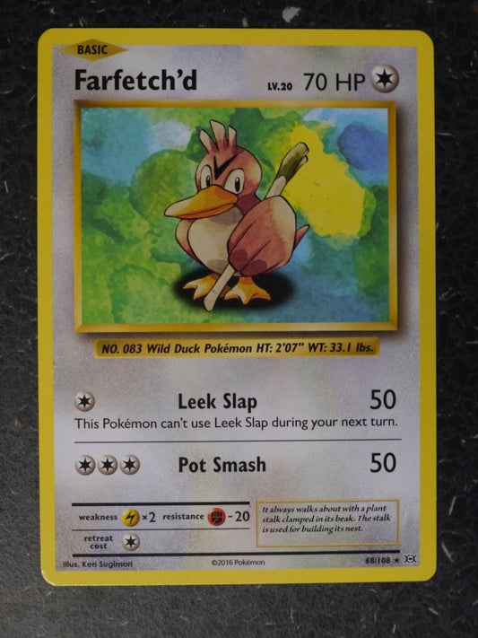 Pokemon Cards: FARFETCH'D 68/108 RARE # 9I47