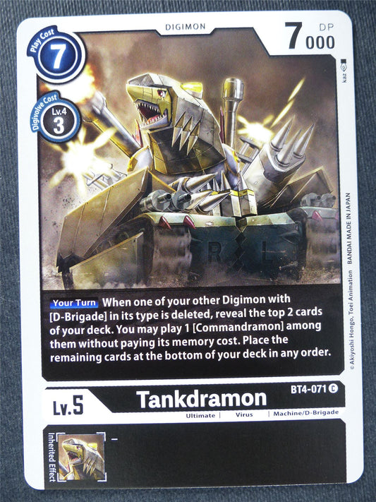 Tankdramon BT4-071 C - Digimon Cards #10D