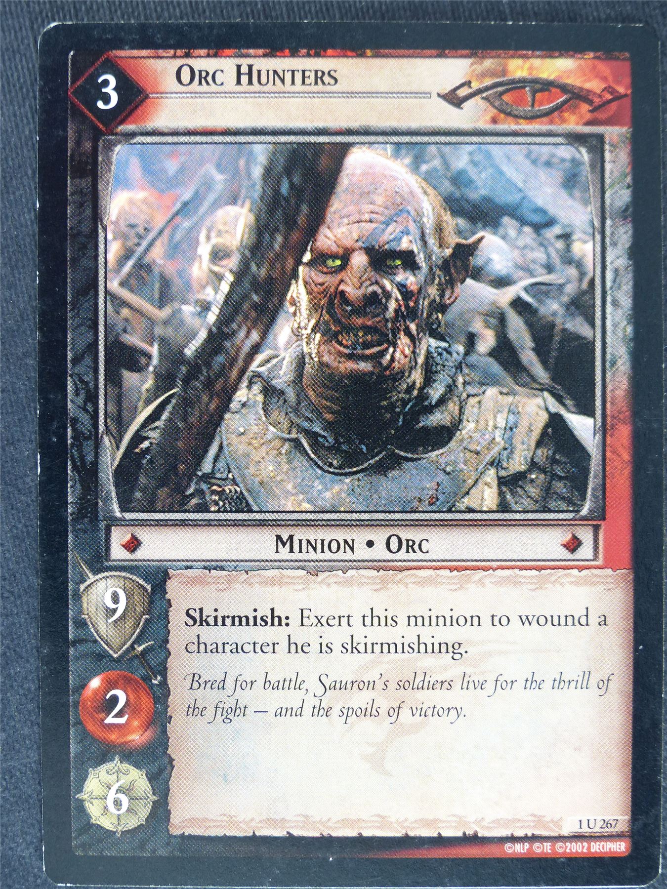 Orc Hunters 1 U 267 - played - LotR Cards #YY