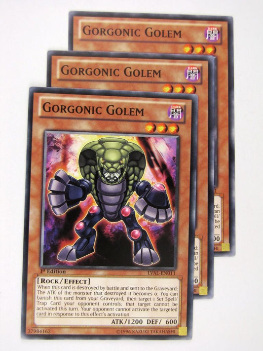 Yugioh Cards: GORGONIC GOLEM x3: LVAL