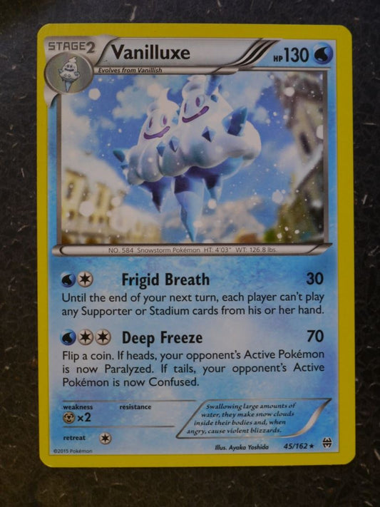 Pokemon Cards: VANILLUXE 45/162 RARE # 6A74