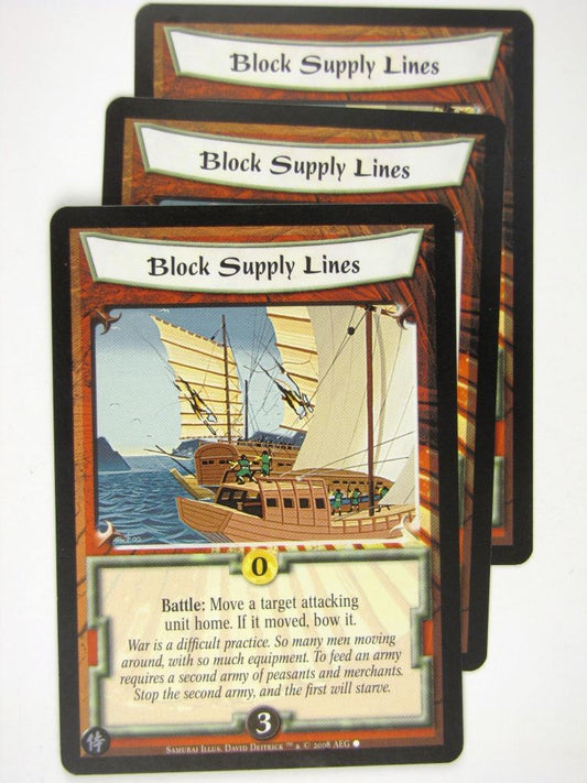 Vintage L5R Cards: BLOCK SUPPLY LINES x3 # 16J60