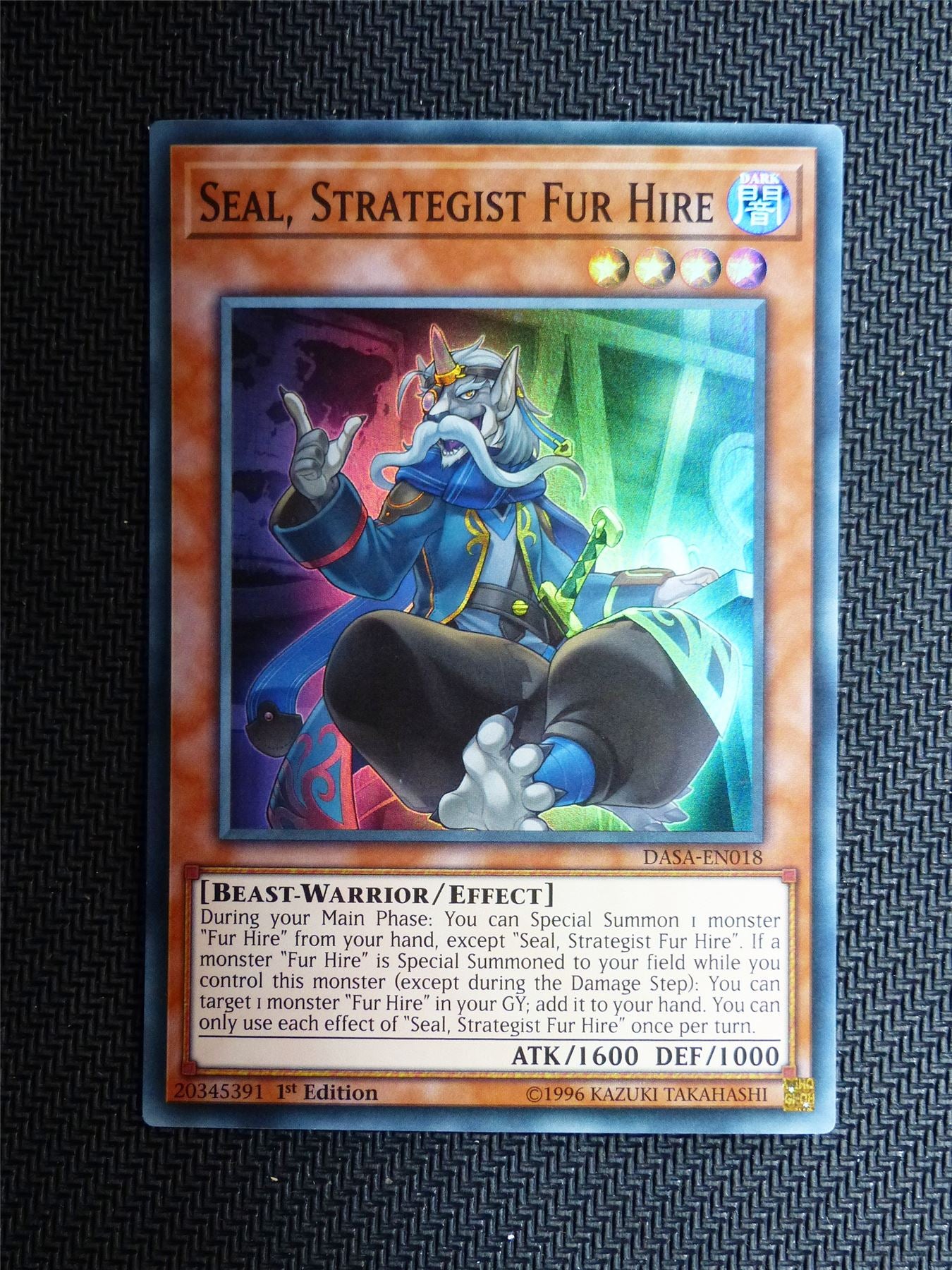 Seal Strategist Fur Hire - DASA - Super Rare - Yugioh Card # 1E37