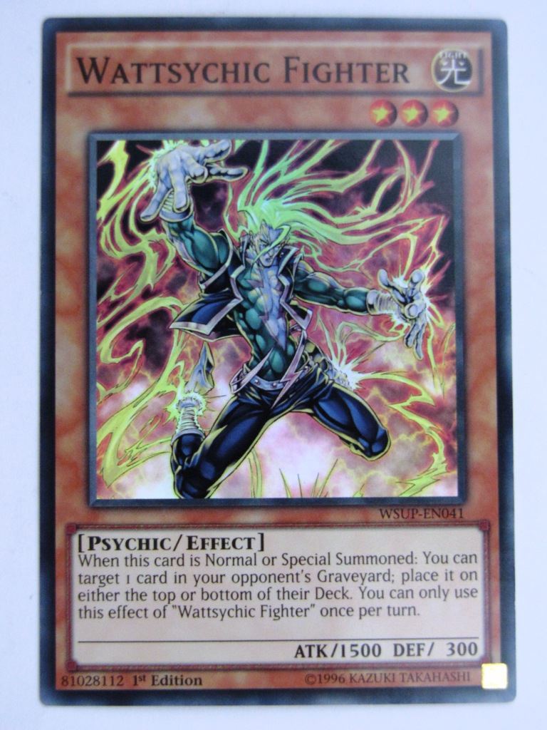 Yugioh Played Cards: WATTSYCHIC FIGHTER WSUP SUPER RARE # 29H57