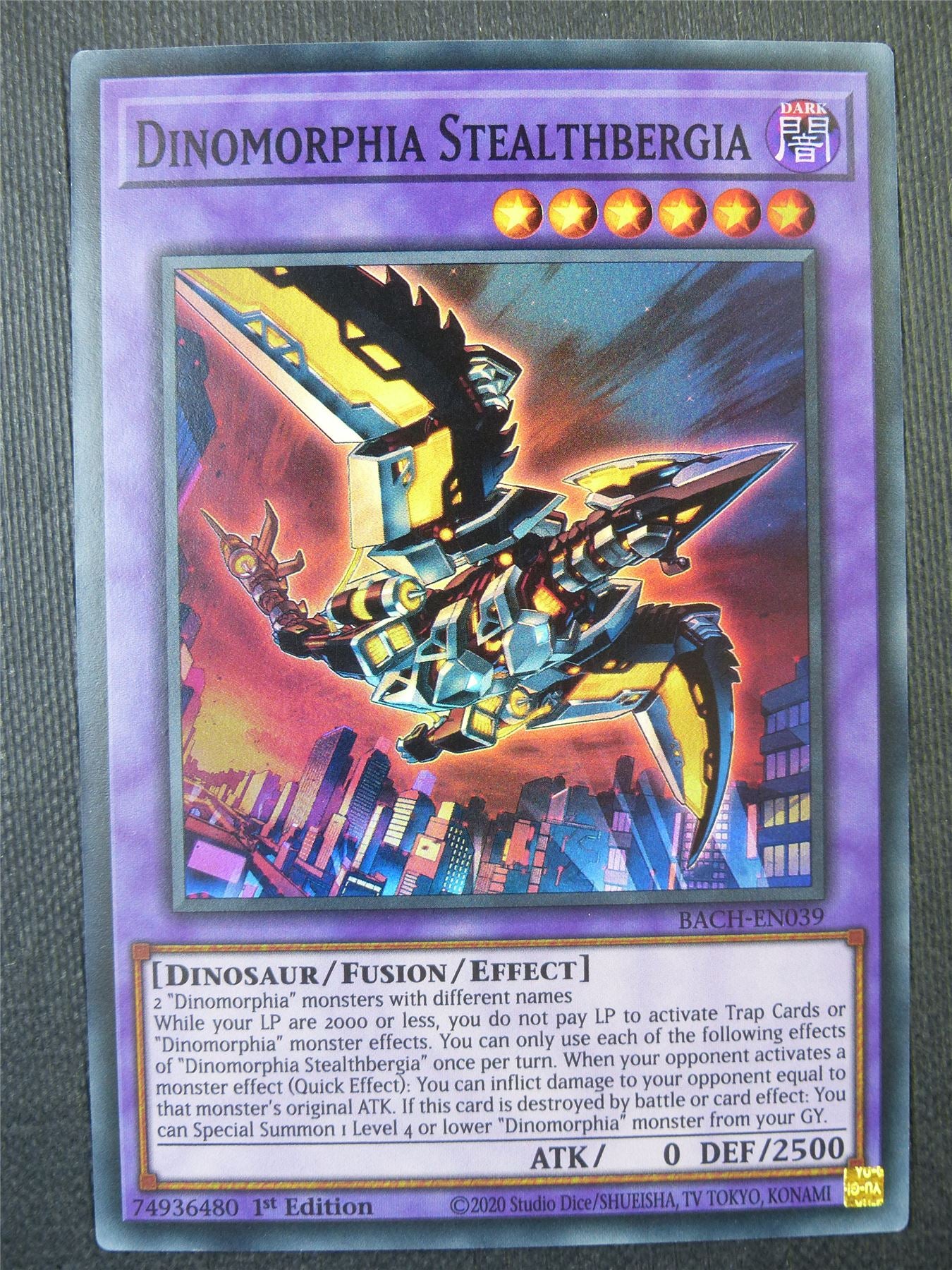 Dinomorphia Stealthbergia BACH Super Rare - 1st ed Yguoh Card #73P