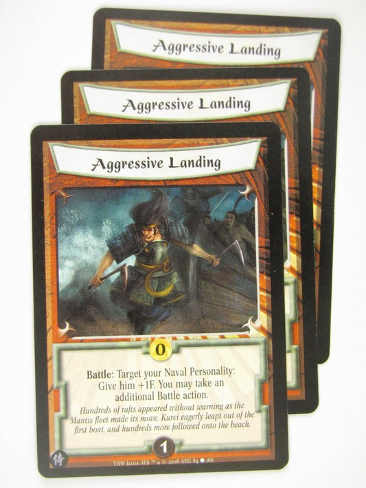 Vintage L5R Cards: AGGRESSIVE LANDING x3 # 16J70