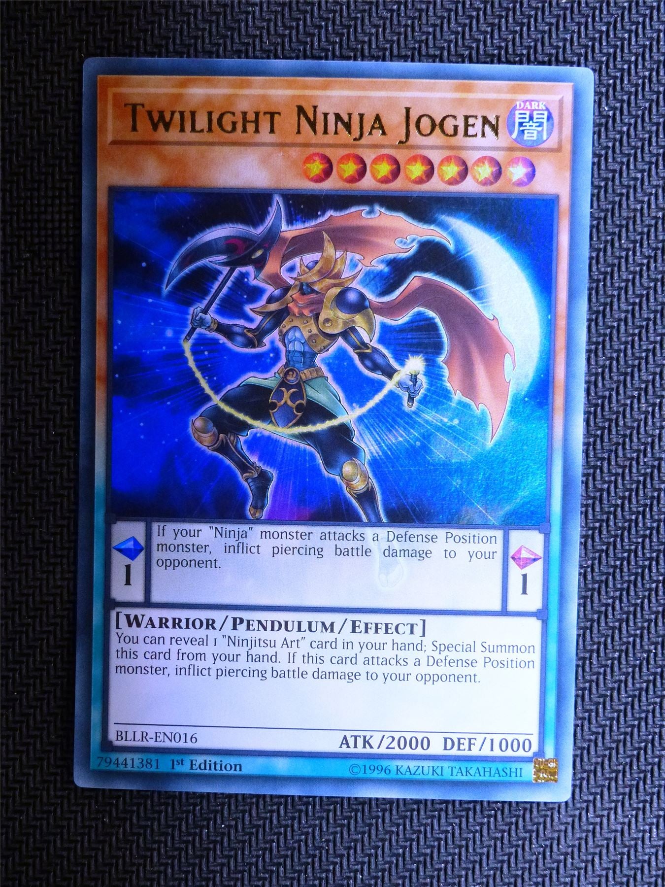 Twilight Ninja Jogen - BLLR - Ultra Rare - Yugioh Card # 1J18