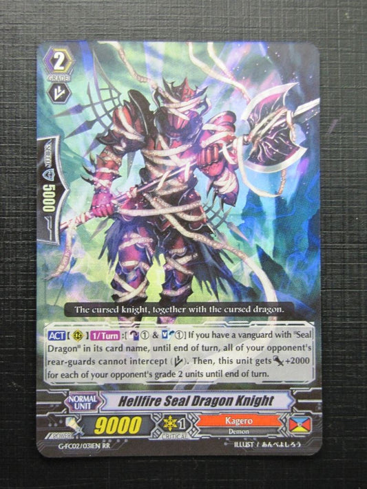 Vanguard Cards: HELLFIRE SEAL DRAGON KNIGHT G-FC02 RR # 19E16