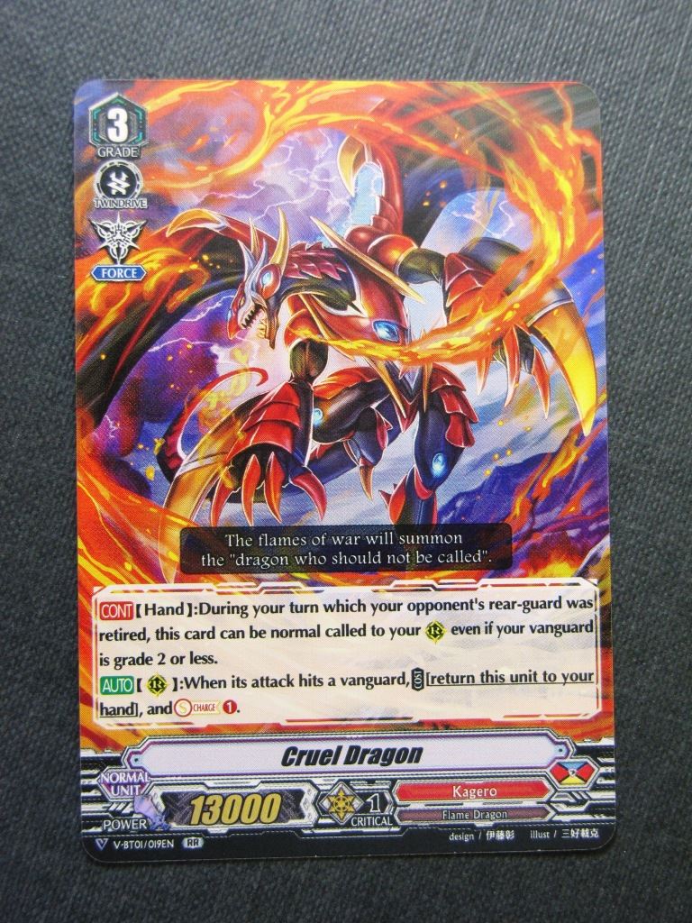 Cruel Dragon V-BT01 RR - Vanguard Cards # 8J36