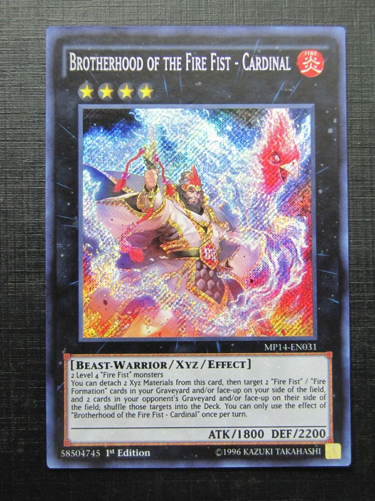 Yugioh Cards: BROTHERHOOD OF THE FIRE FIST - CARDINAL LTGY SECRET RARE 1st Ed # J18