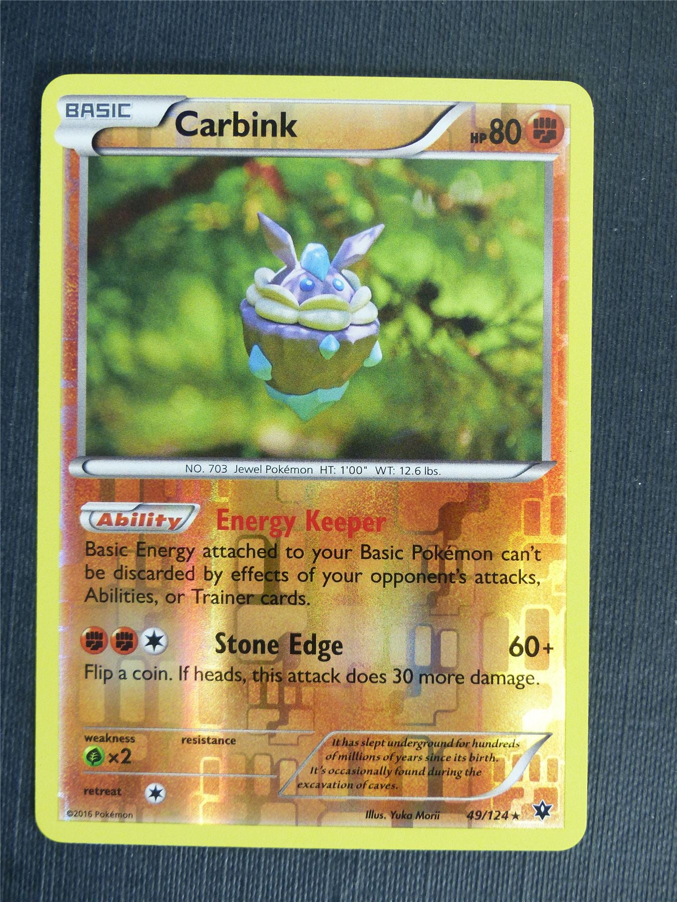 Carbink 49/124 Reverse Holo - Pokemon Cards #2JD