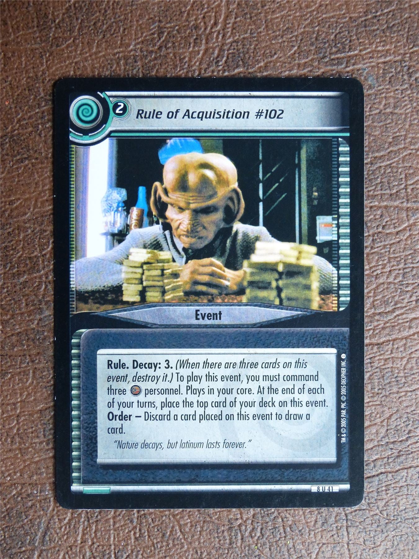 Rule of Acquisition 102 - Star Trek CCG TCG Card #XT