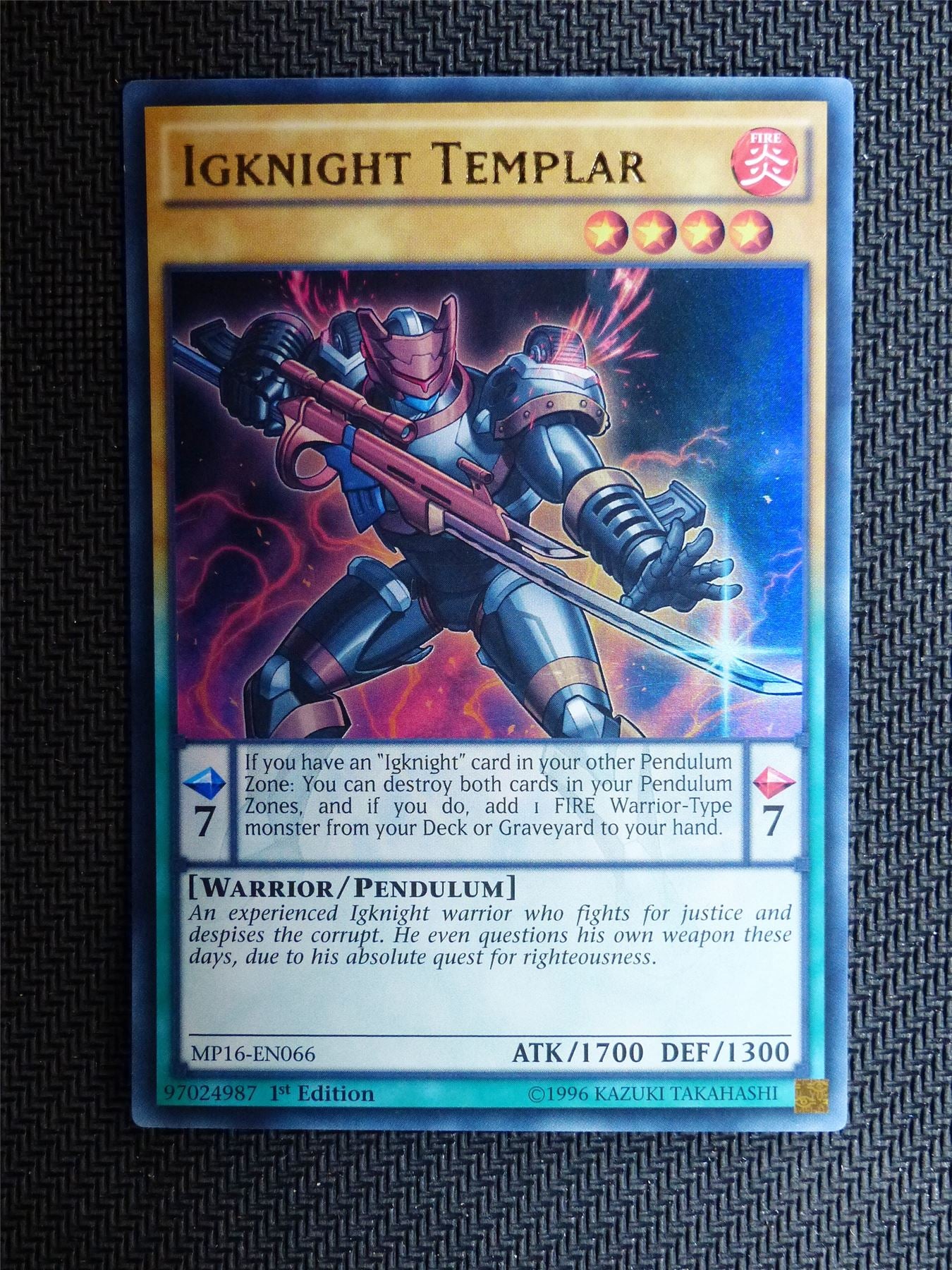 IgknightTemplar - MP16 - Ultra Rare - Yugioh Card # 1J17