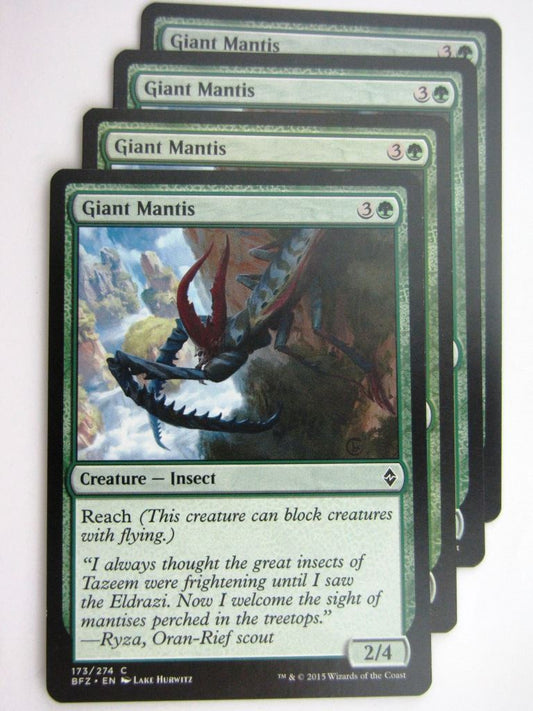 MTG Cards: BATTLE FOR ZENDIKAR: GIANT MANTIS x4 # 37A96