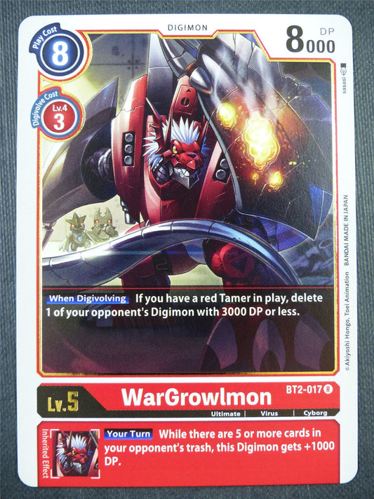 WarGrowlmon BT2-017 R - Digimon Card #9FU