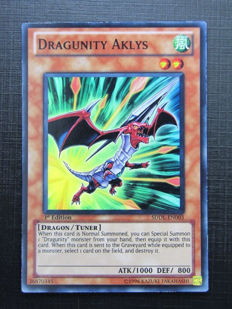 Yugioh Cards: DRAGUNITY AKLYS SDDL SUPER RARE # 16G9