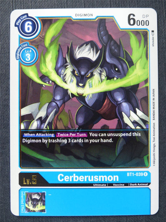 Cerberusmon BT1-039 R - Digimon Cards #PD