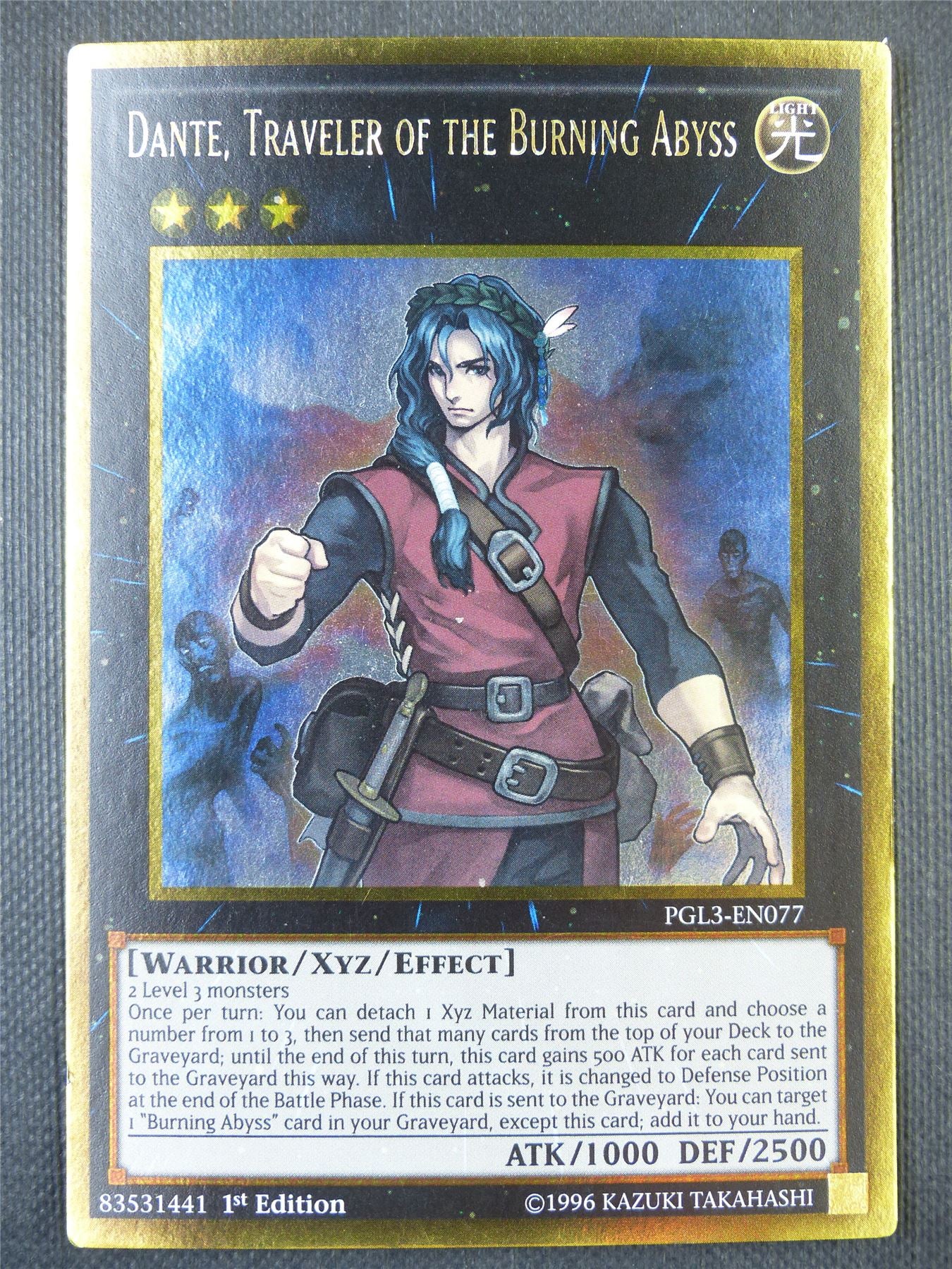 Dante Traveler of the Burning Abyss PGL3 Gold Rare - 1st ed Yugioh Card #84V