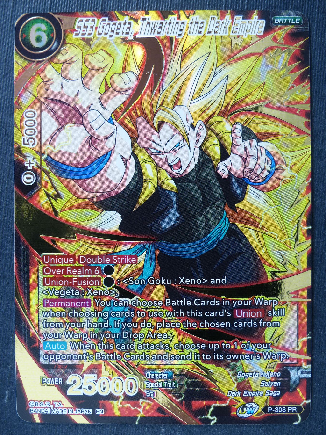 SS3 Gogeta Thwarting the Dark Empire Foil - Mythic Booster - Dragon Ball Super Card #43W