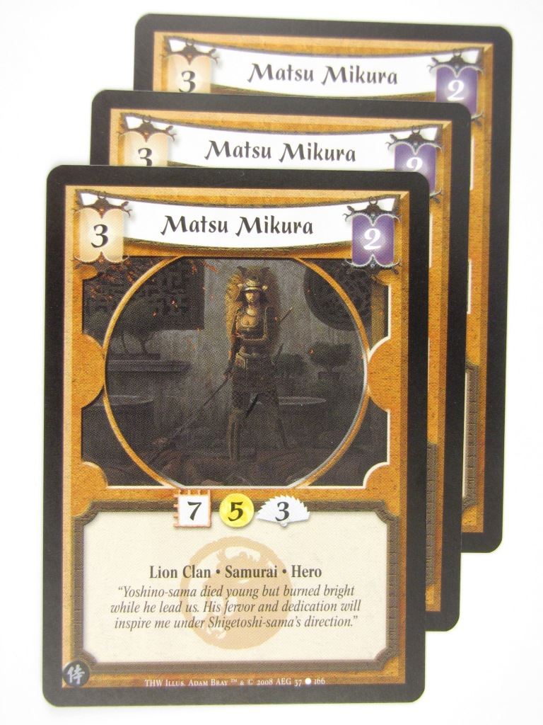 Vintage L5R Cards: MATSU MIKURA x3 # 16J12