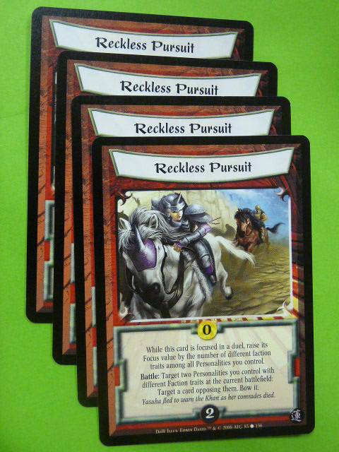 L5R Card Legend of Five Rings: RECKLESS PURSUIT 85/156 x4