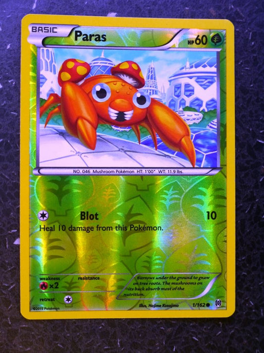 Pokemon Cards: PARAS 1/162 REVERSE HOLLOW # 4G31