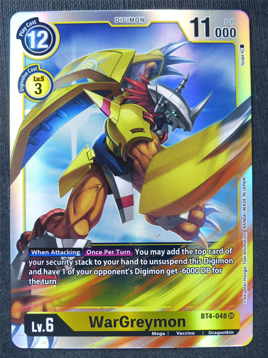 WarGreymon BT4-048 SR - Digimon Cards #Y0