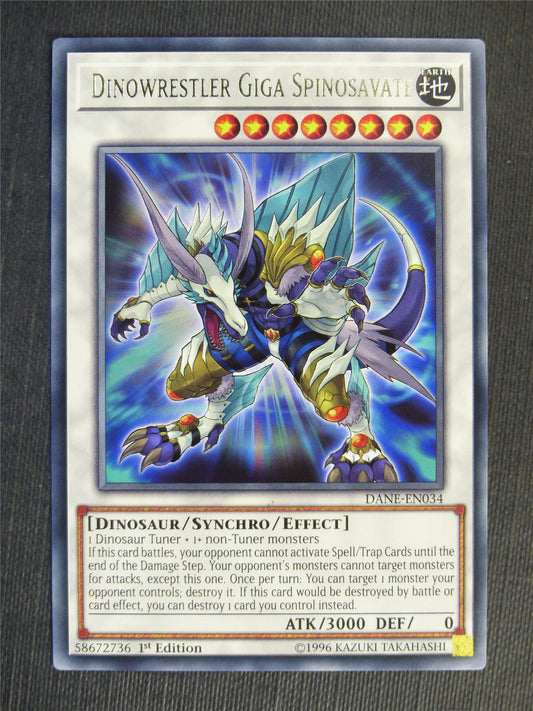 Dinowrestler Giga Spinosavate DANE Rare - 1st ed - Yugioh Cards #29Z