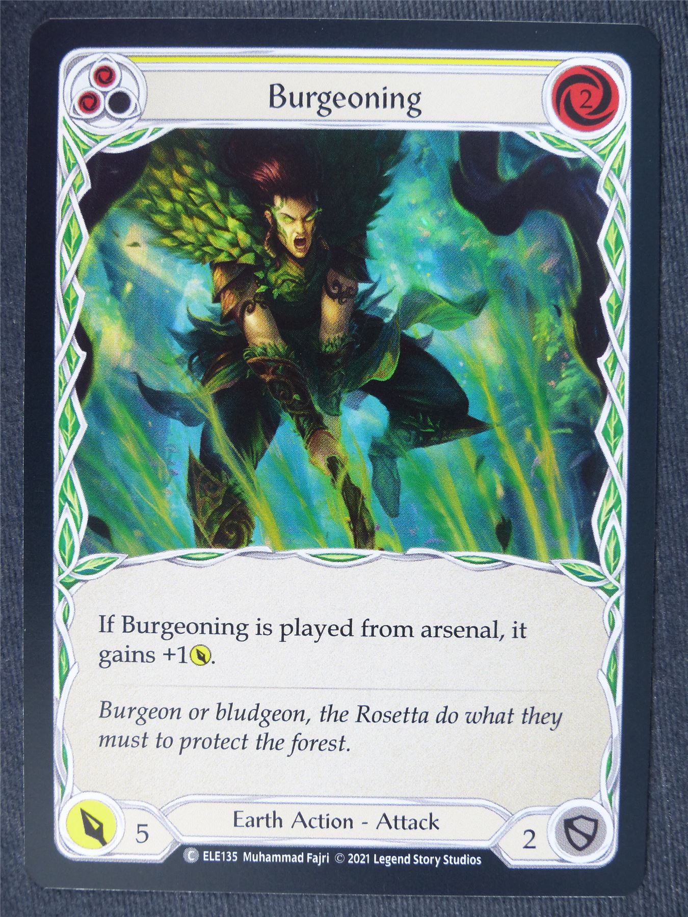 Burgeoning C Foil Yellow - 1st Ed Tales of Aria - Flesh and Blood