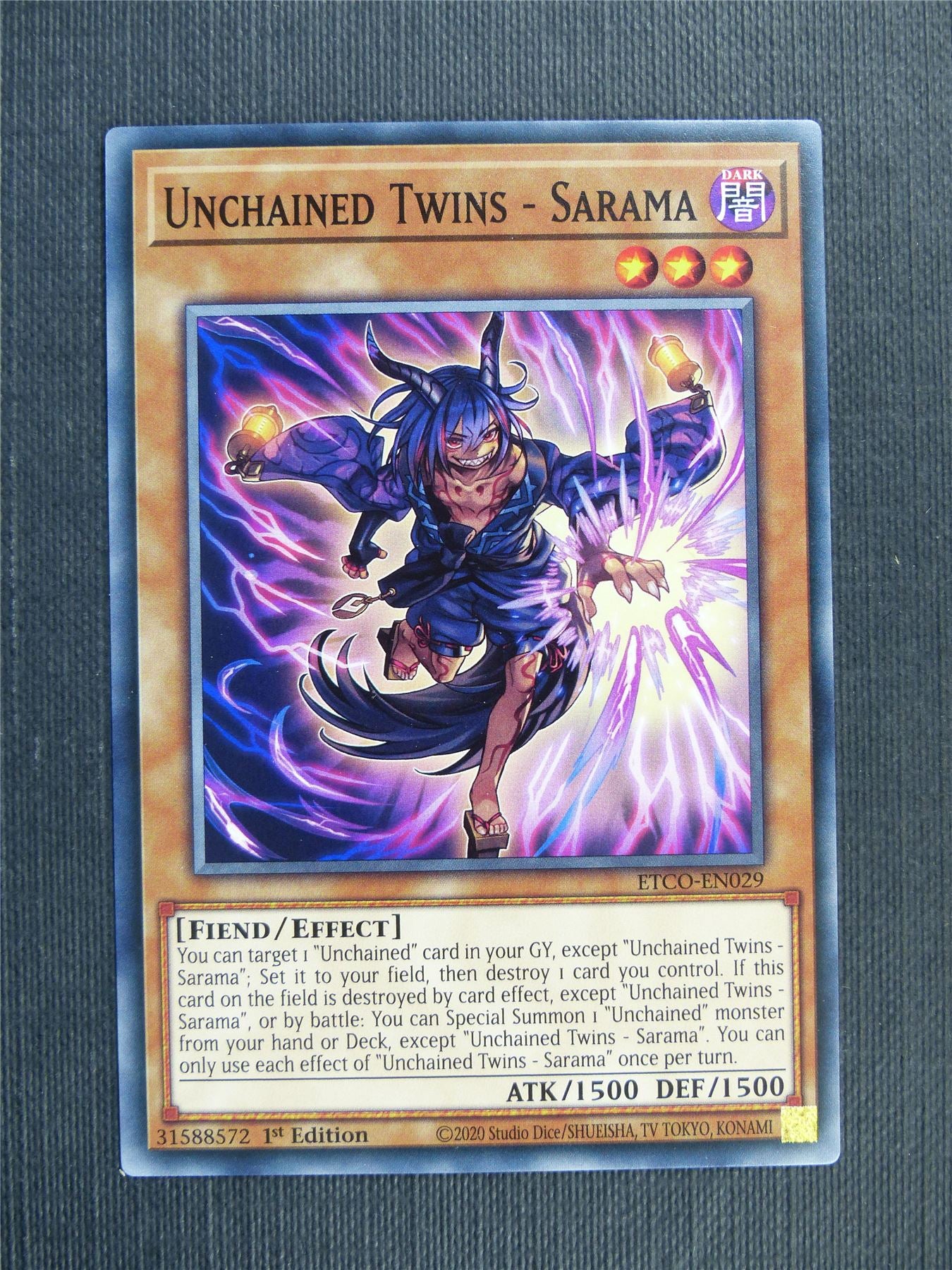 Unchained Twins - Sarama - ETCO - 1st ed Yugioh Card