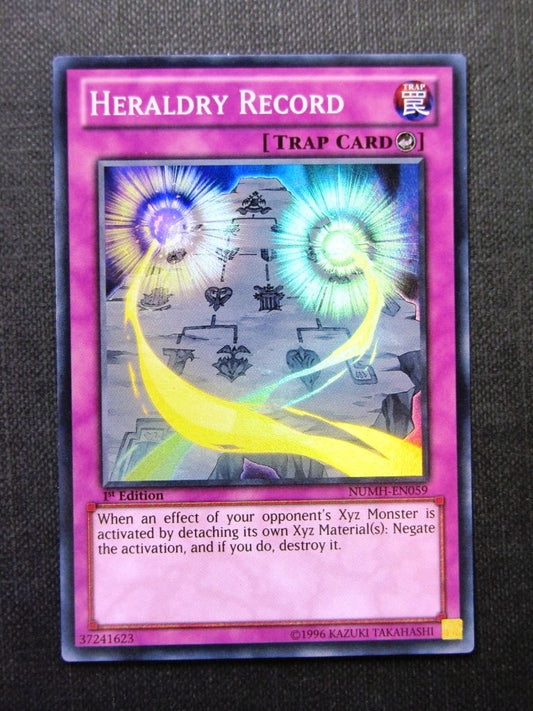 Heraldry Record NUMH Super Rare - 1st ed - Yugioh Cards #1NG