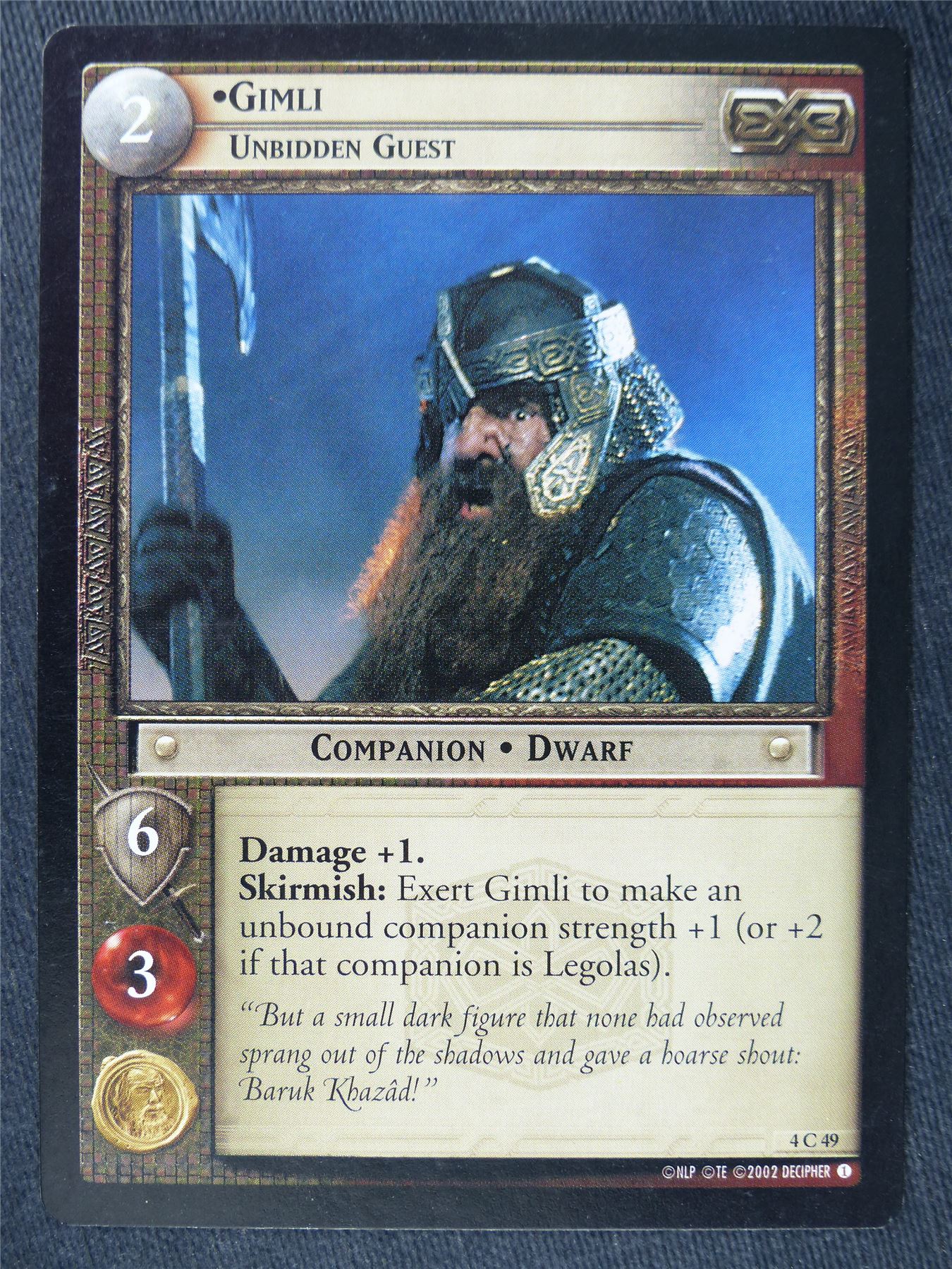 Gimli 4 C 49 - LotR Cards #NE