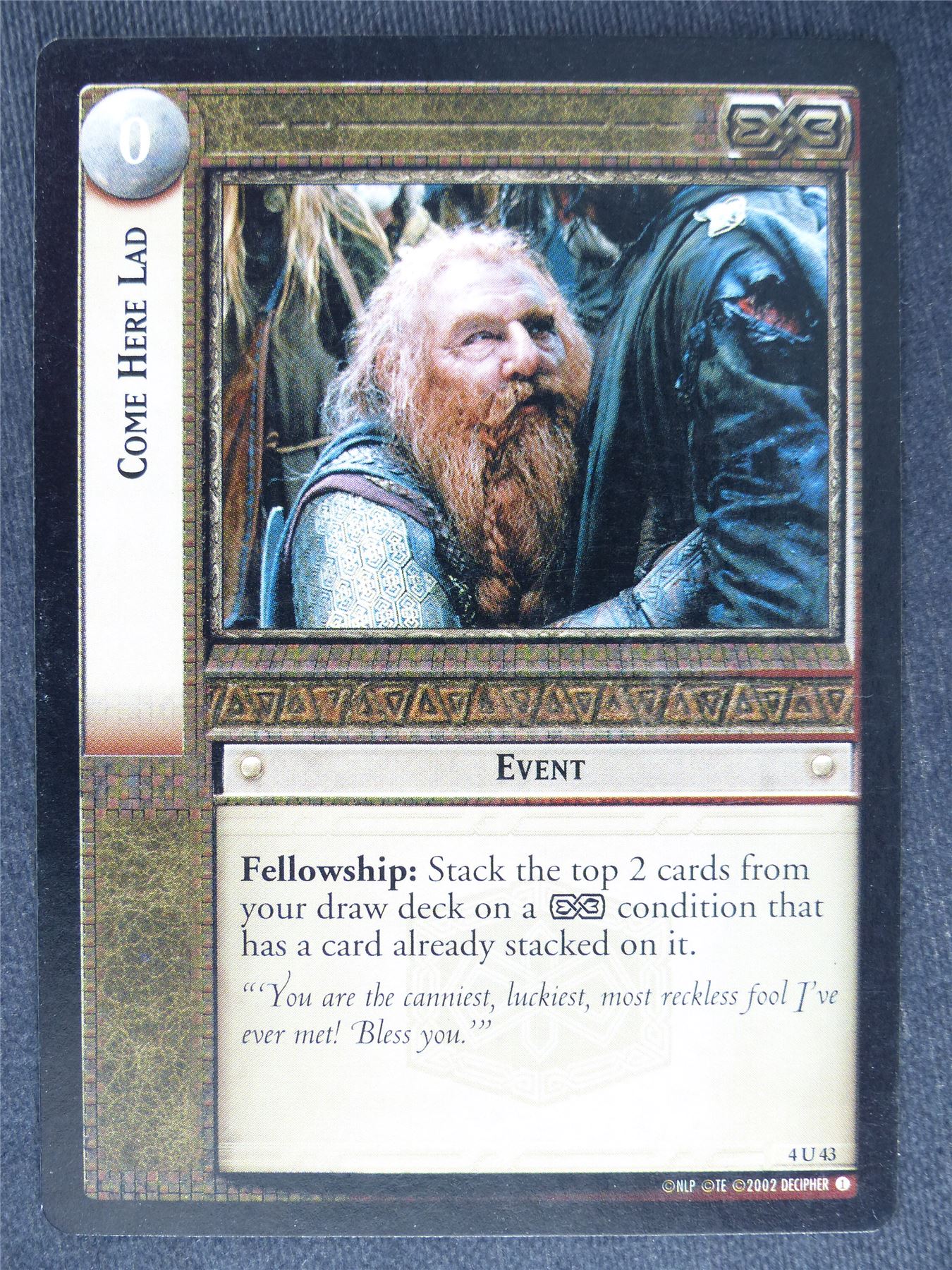 Come Here Lad 4 U 43 - played - LotR Cards #UB