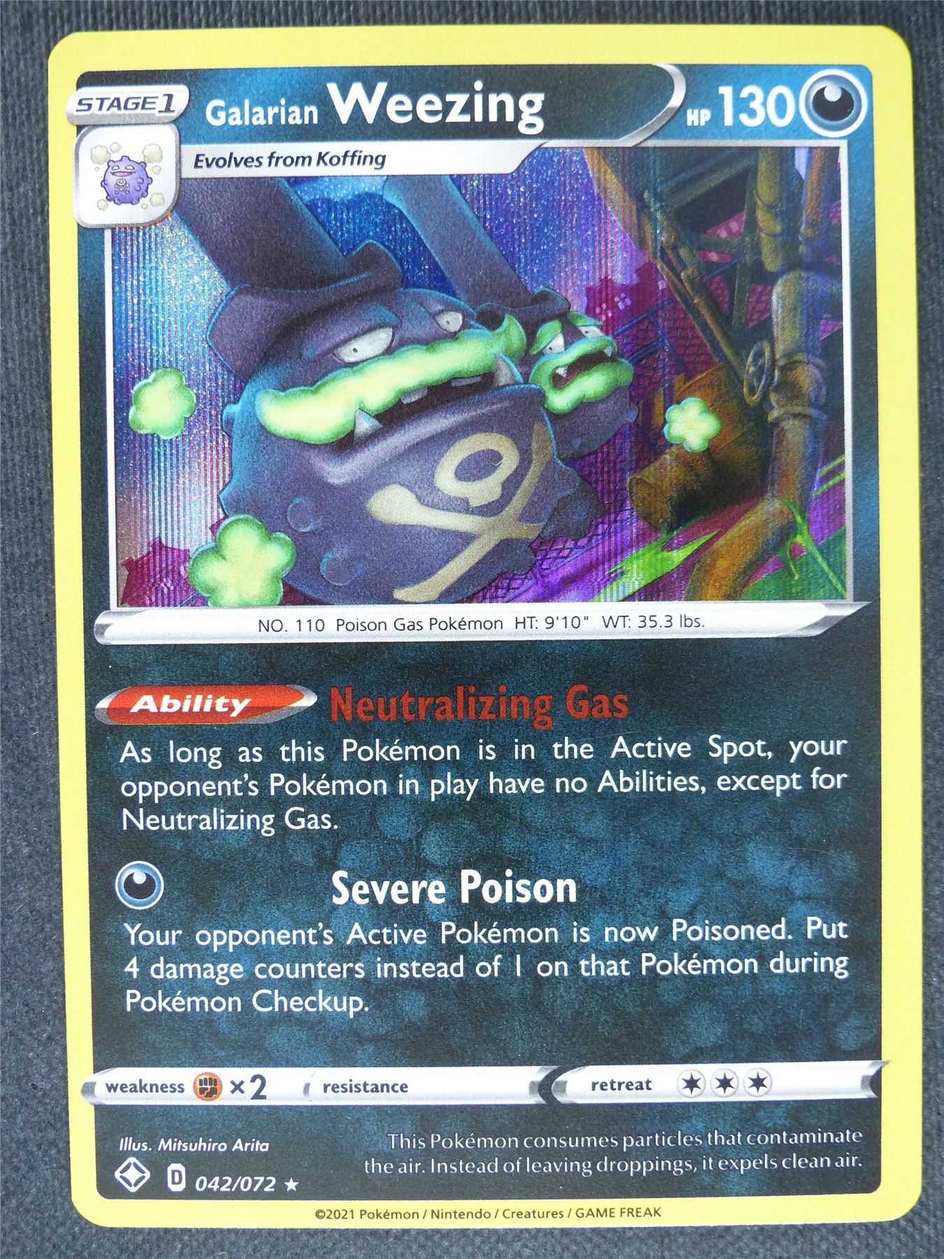 Galarian Weezing 042/072 Holo Mint - Pokemon Cards #2C