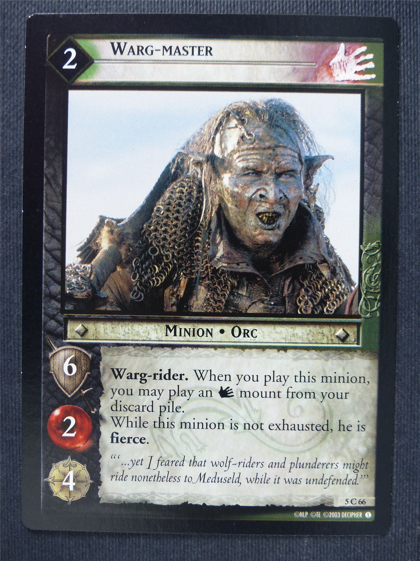 Warg-Master 5 C 66 - LotR Cards #3NK