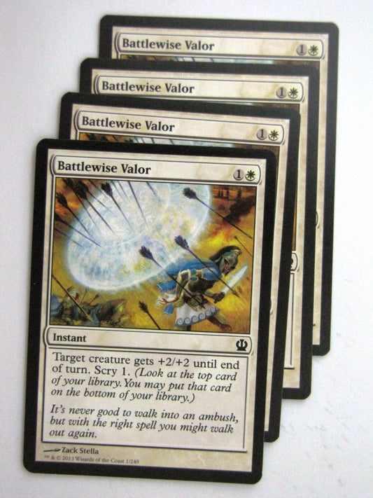 MTG Magic Cards: BATTLEWISE VALOR x4 Theros playset # 23J34