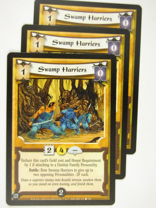 Vintage L5R Cards: SWAMP HARRIERS x3 # 16J53