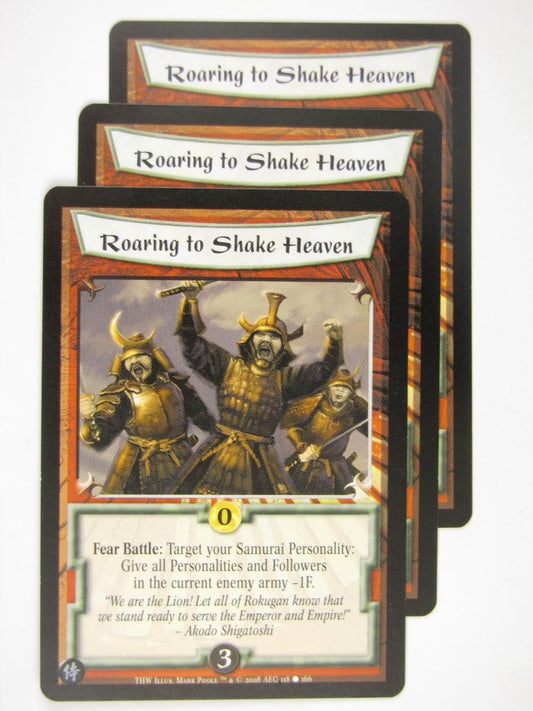 Vintage L5R Cards: ROARING TO SHAKE HEAVEN x3 # 16J61