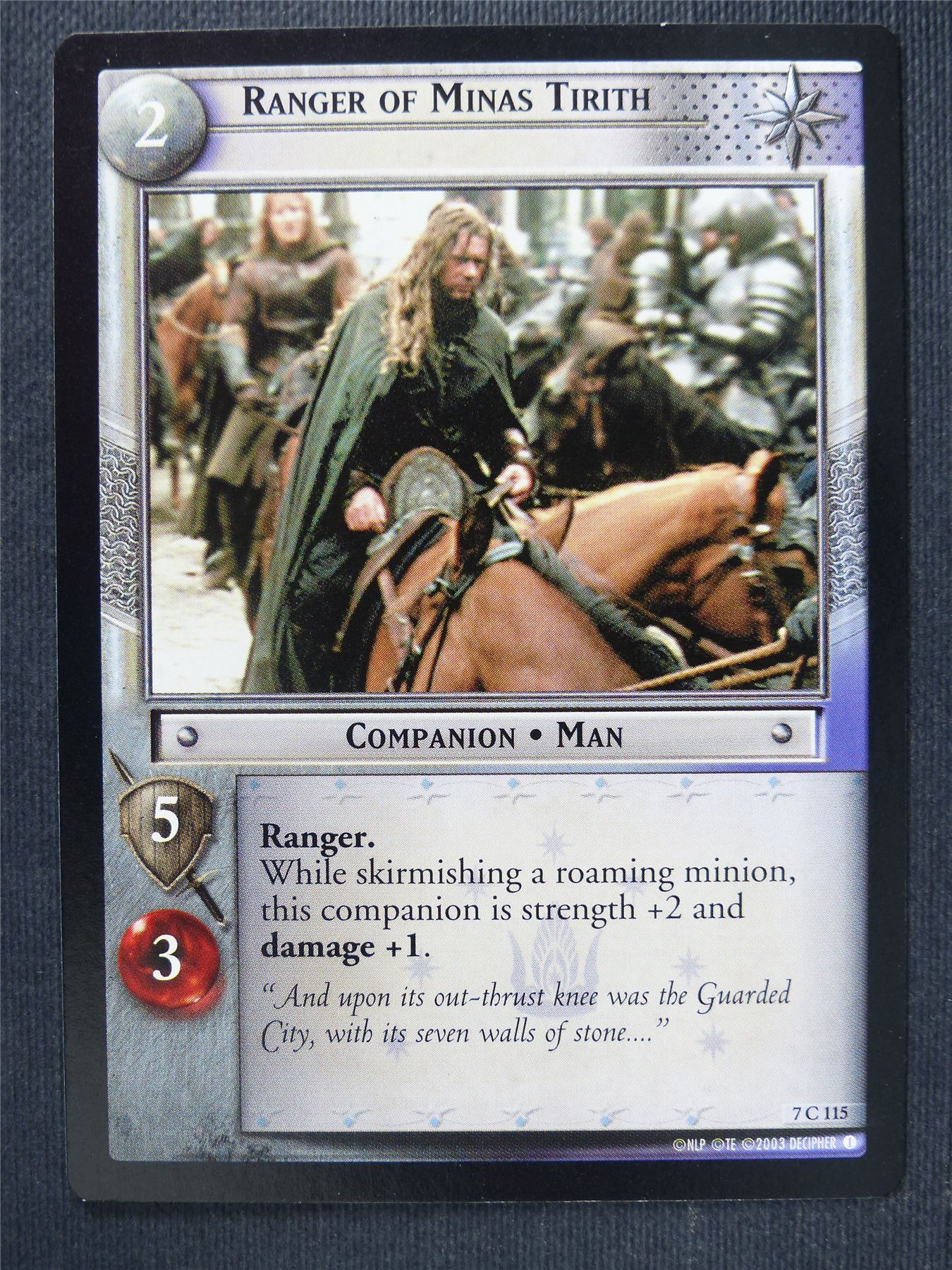 Ranger of Minas Tirith 7 C 115 - LotR Cards #3LB