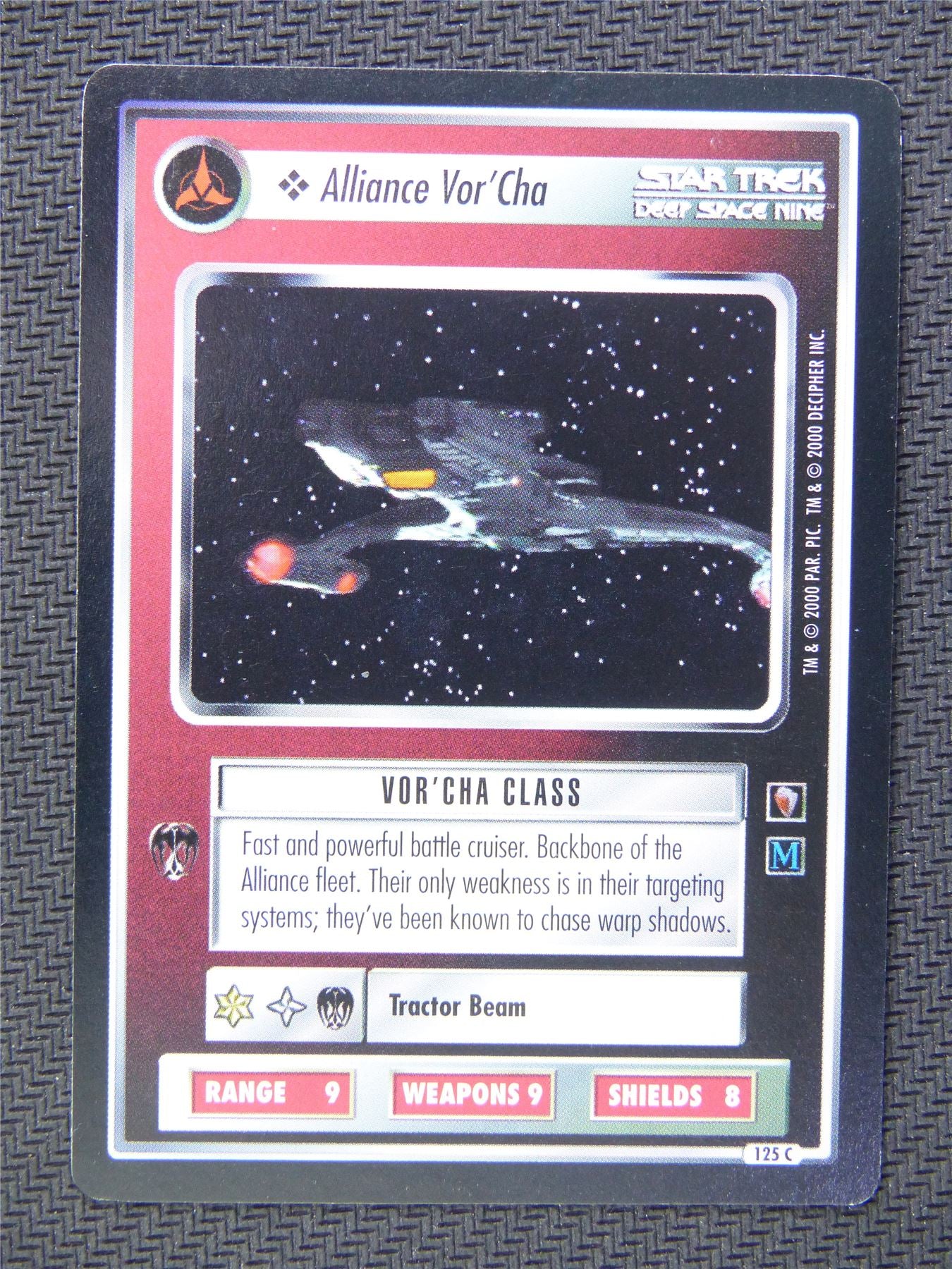 Alliance Vor Cha Black Border - Star Trek CCG Deep Space Nine #52Y