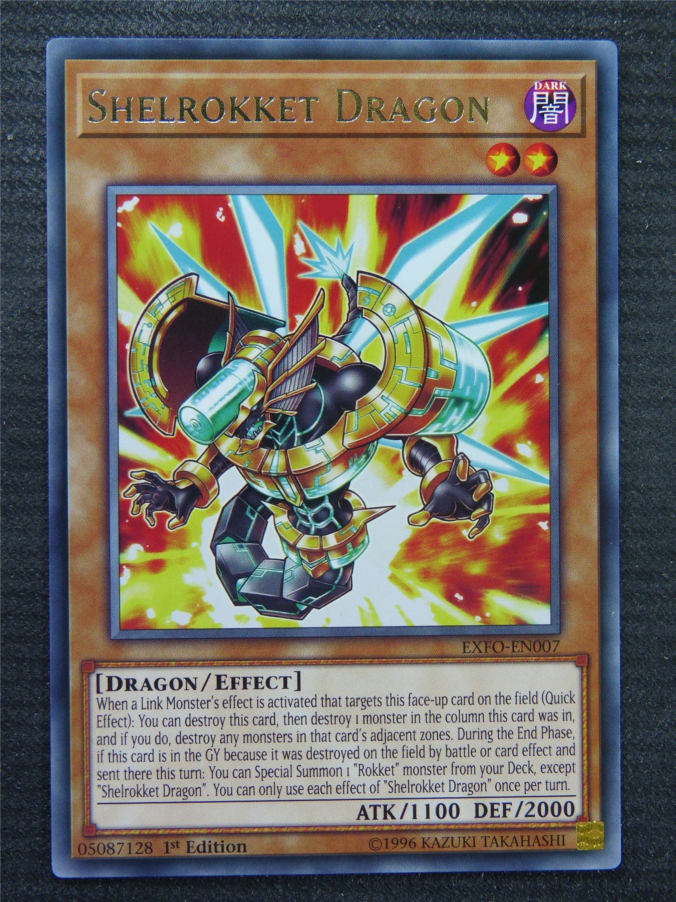 Shelrokket Dragon EXFO Rare - 1st ed - Yugioh Card #8SC