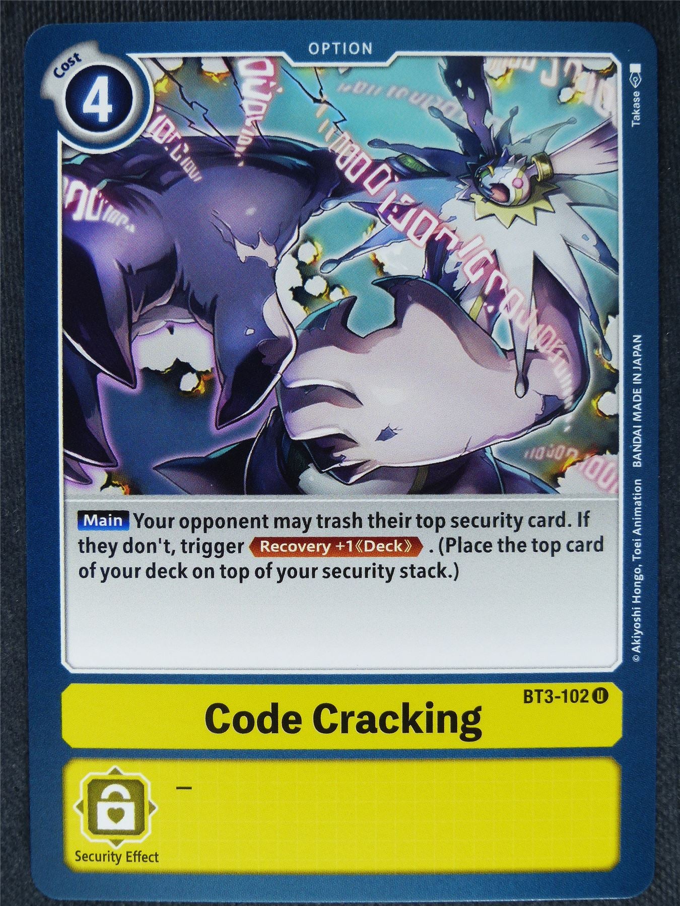 Code Cracking BT3-102 U - Digimon Cards #PG