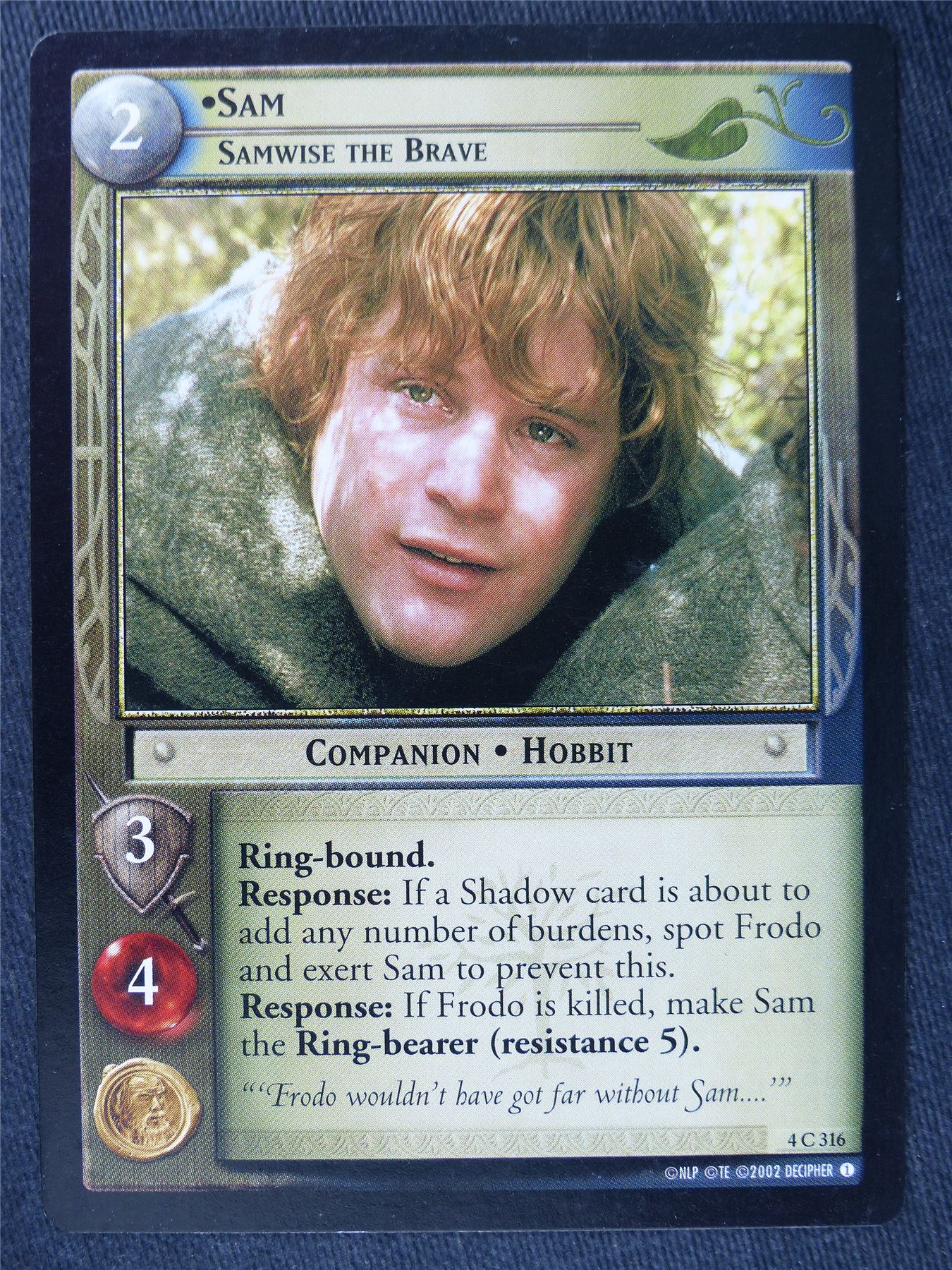 Sam 4 C 316 - LotR Cards #NM