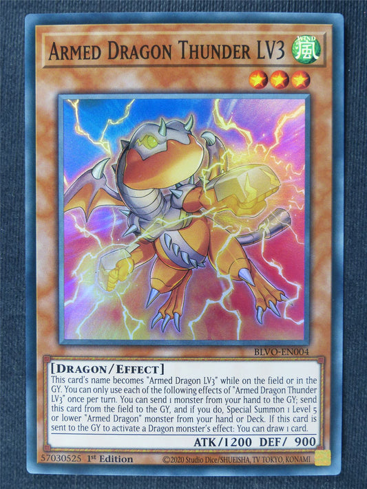 Armed Dragon Thunder LV3 BLVO Super Rare - 1st ed Yugioh Cards #37Z