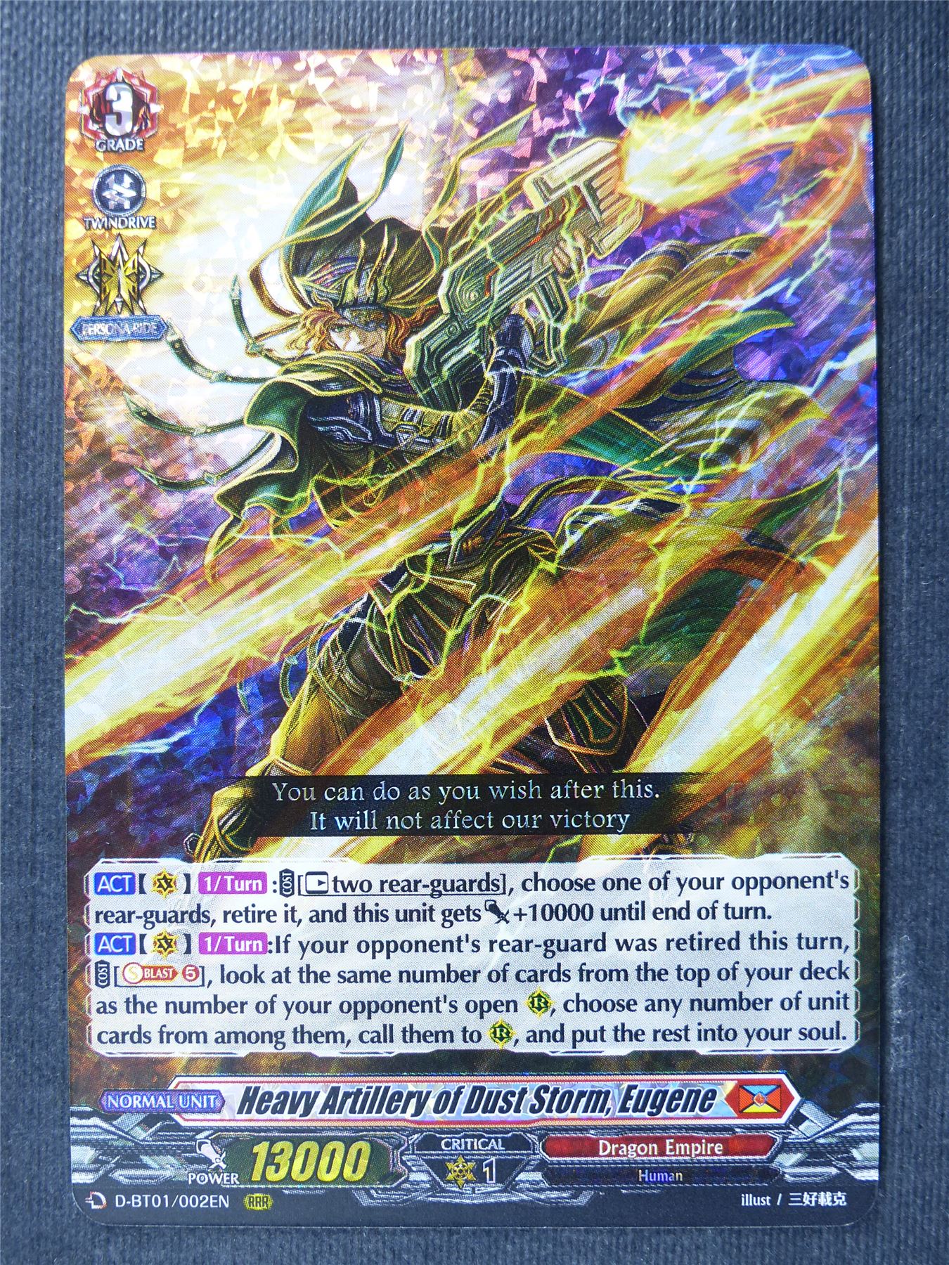 Heavy Artillery of Dust Storm Eugene D-BT01 RRR - Vanguard Cards #1EI