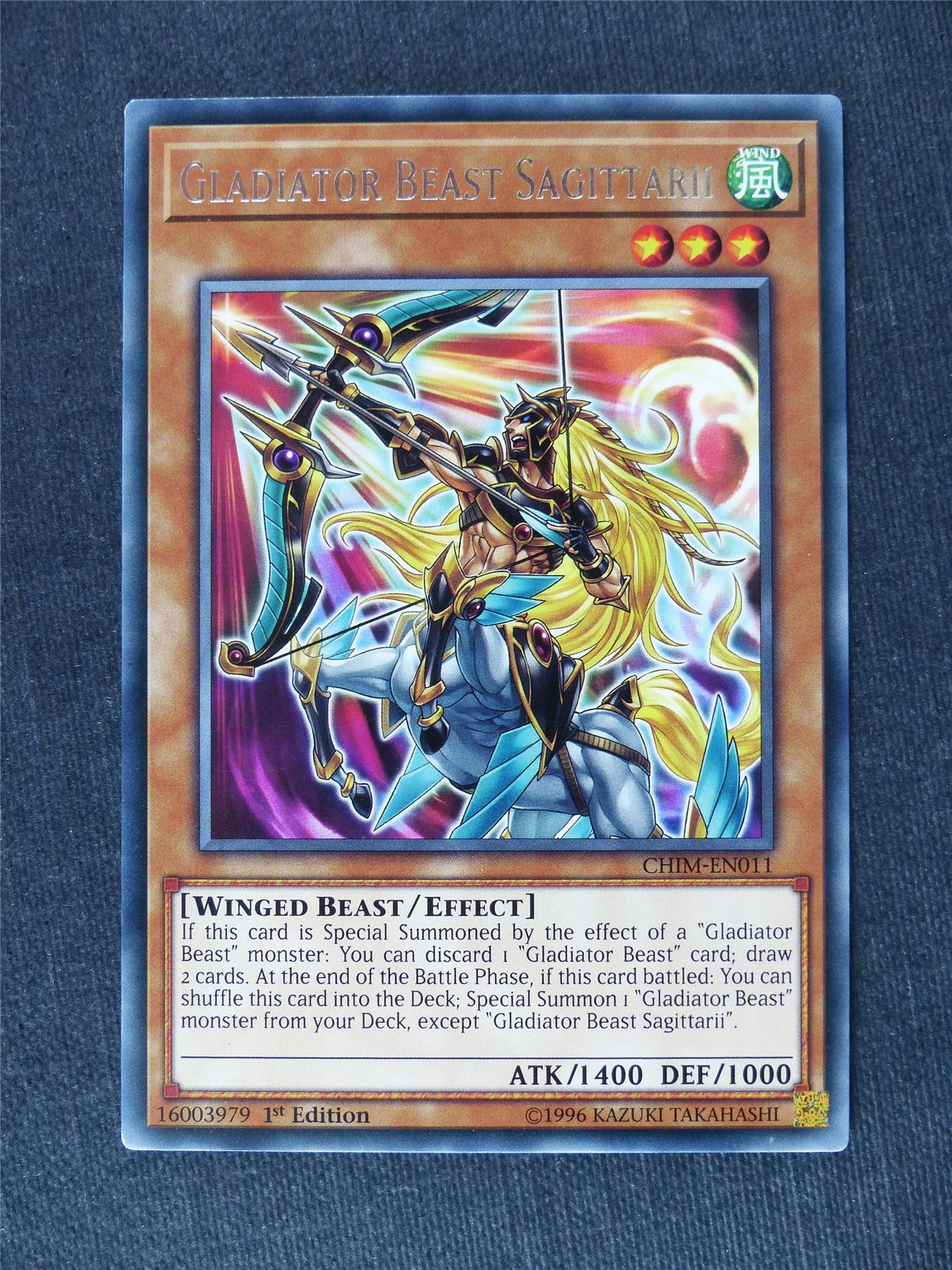 Gladiator Beast Sagittarii CHIM Rare - 1st ed - Yugioh Cards #U4