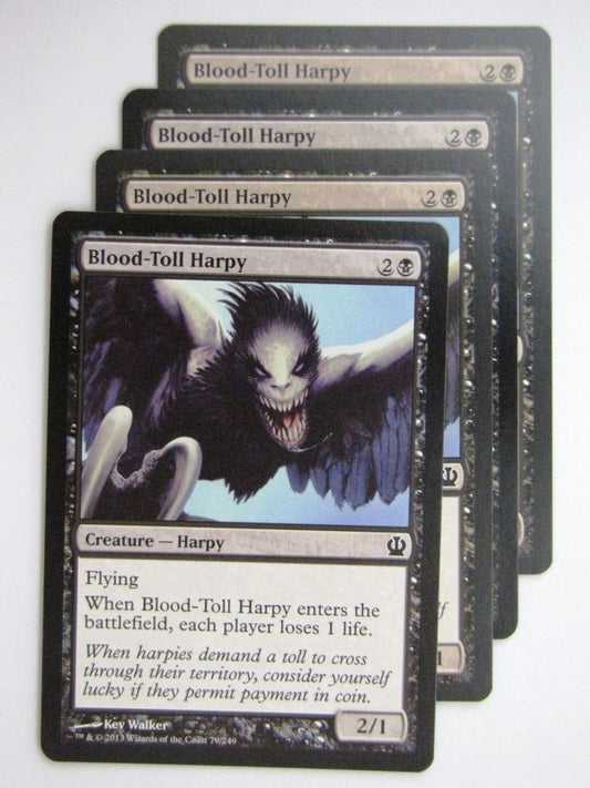 MTG Magic Cards: BLOOD-TOLL HARPY x4 Theros playset # 23J92