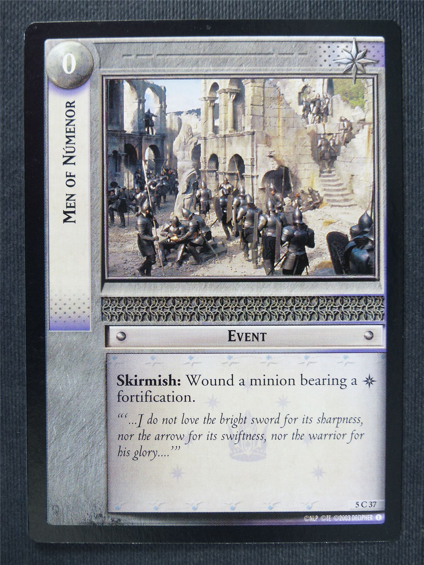 Nem of Numenor 5 C 37 - LotR Cards #3L0