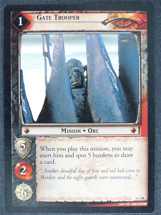 Gate Trooper 5 C 98 - played - LotR Cards #XQ