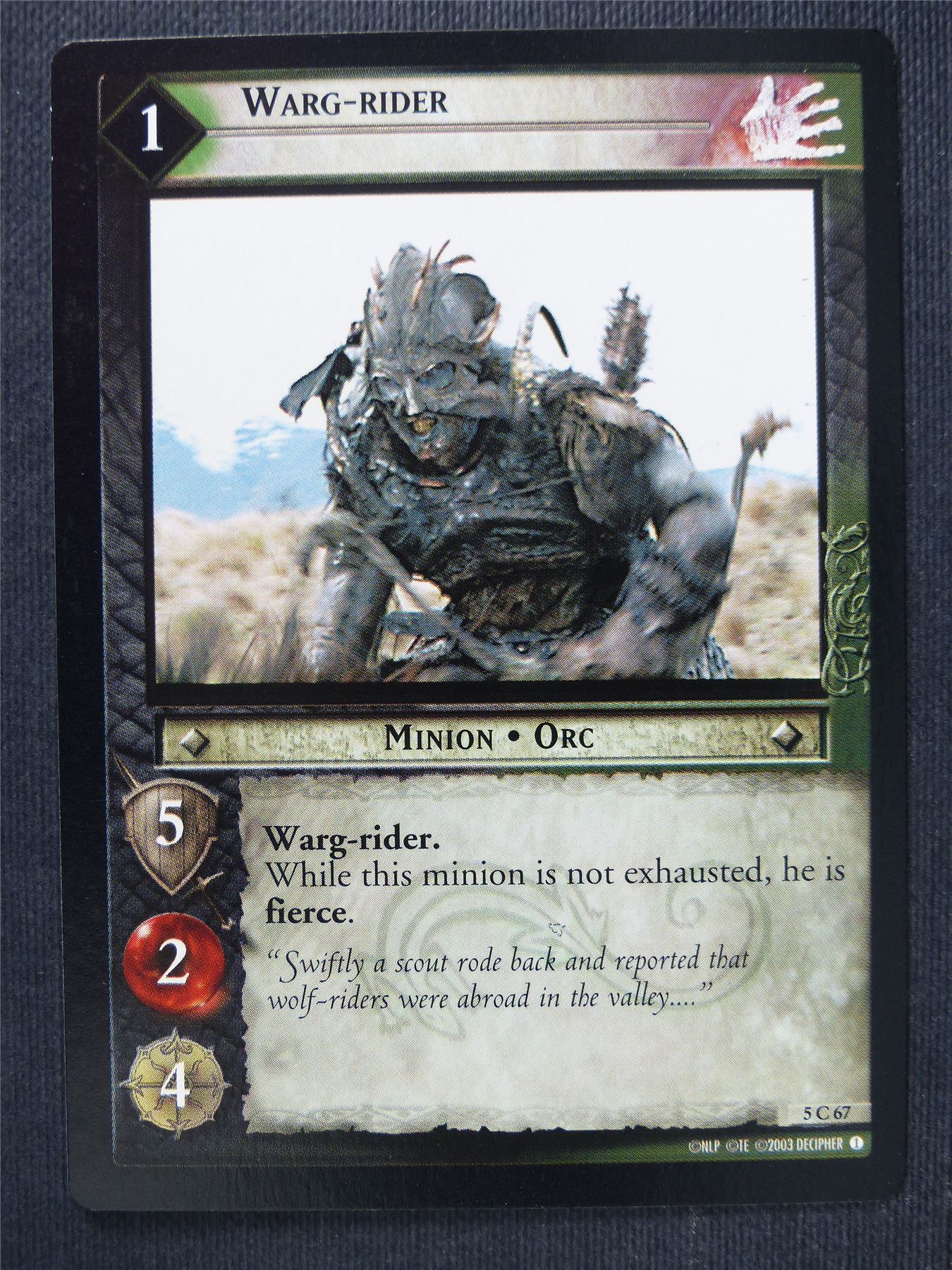 Warg-Rider 5 C 678 - LotR Cards #3NJ